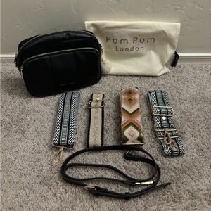 MAYFAIR PLUS BAG BLACK & ACCESSORIES - Pom Pom London - NEW!!!